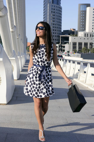 Black and white polka dress